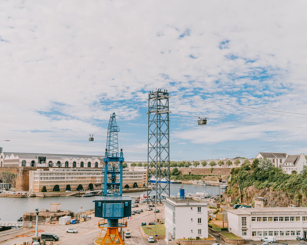 Vue aérienne du téléphérique de Brest